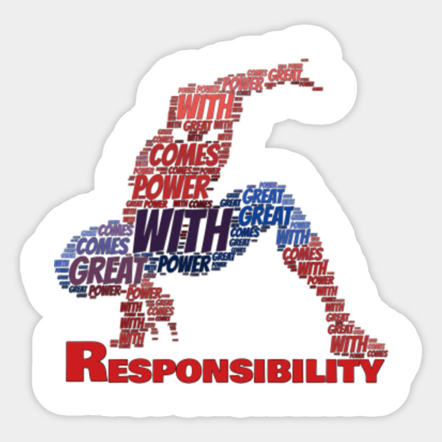 With Great Power Comes Great Responsibility Spider Man Aufkleber Teepublic De
