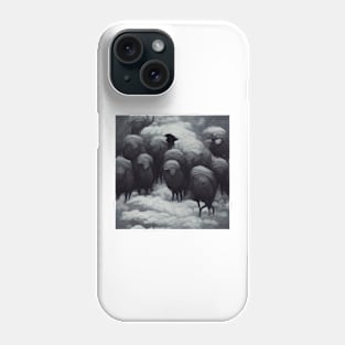 A herd of Black Sheep Phone Case