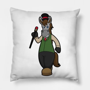 Horse with Hat & Cane Pillow