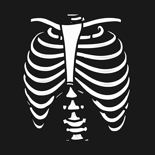 Skeleton rib cage chest Halloween costume x-ray design by Edgi