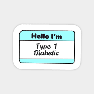 Diabetes Nametag - Teal Magnet