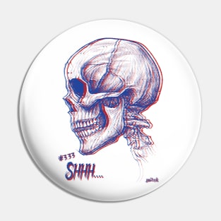 Retro Quiet Skull Pin