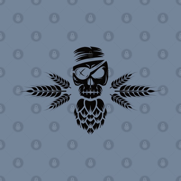 Hoppy Pirate Skull (black) by dkdesigns27