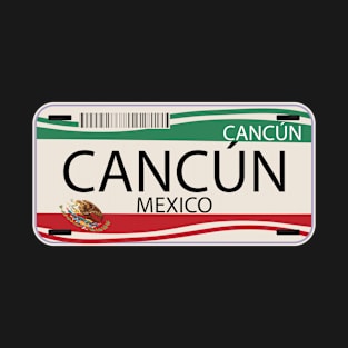 Mexican License Plate Cancun Mexican Flag Emblem T-Shirt