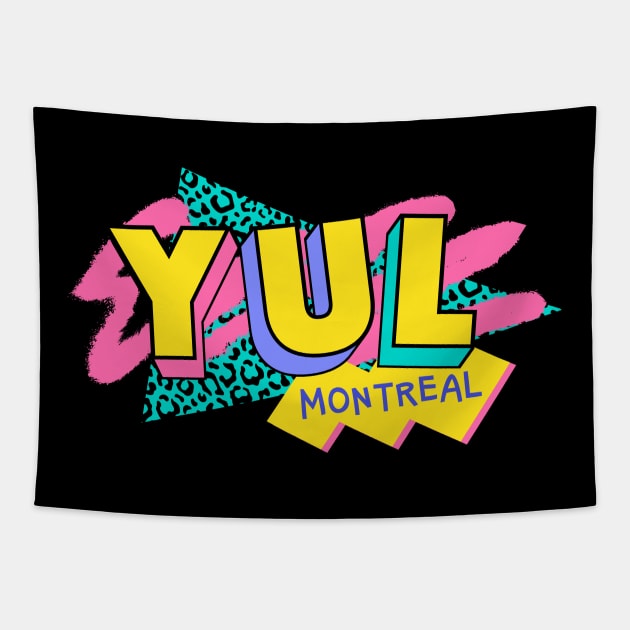 Montreal, Quebec Retro 90s Logo Tapestry by SLAG_Creative