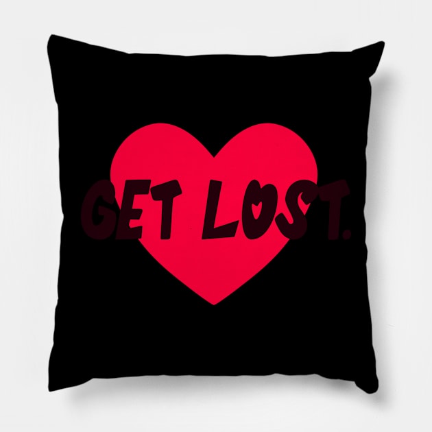 GET LOST HEART Pillow by Nick Mantuano Art