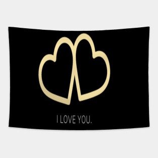 I love you twin hearts white Tapestry