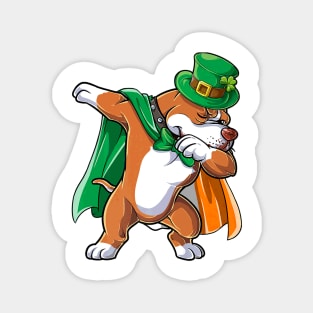 Dabbing Pit Bull St Patricks Day Leprechaun Irish Magnet