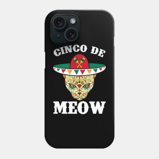 Meow Cat Skull Mexican Design Phone Case