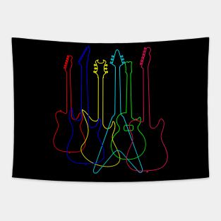 'Different Colored Guitars' Cool Guitar Gift Tapestry