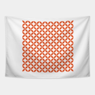 Retro Circles and Diamonds Orange 1 Tapestry