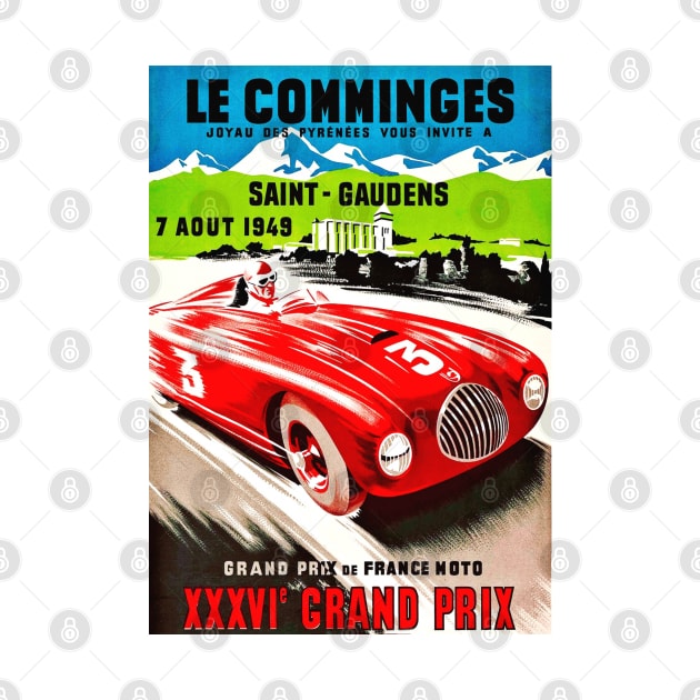 Vintage Grand Prix Poster 1949 by Bugsponge