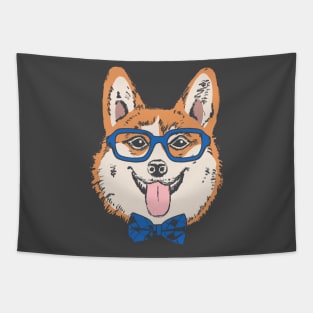 Corgi Hipster Tapestry