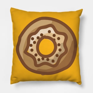 Cute simple mocha donut sketch Pillow