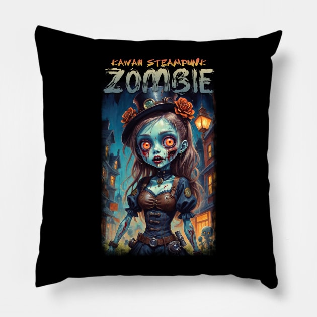 Kawaii Steampunk Zombie 05 Pillow by KawaiiDread