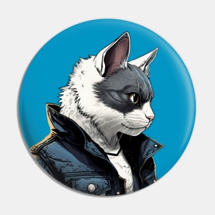 Tough Masked Cat Pin