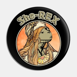 She-REX Transvestite T-rex Pin