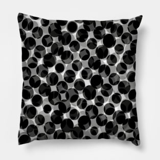 black and white  abstract art black and white  circles pattern Pillow