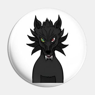 BussyWolves dark wolf Pin