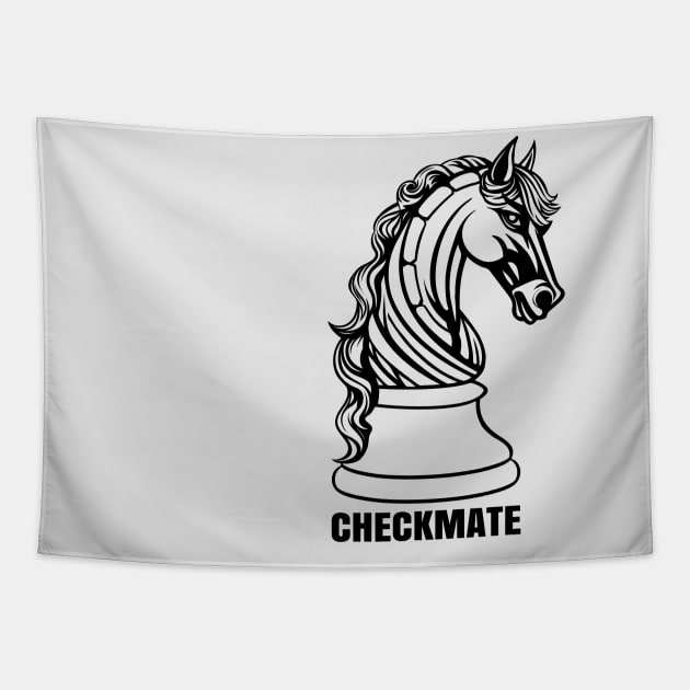 Checkmate - Horse Chess Piece Tapestry by ronr3d