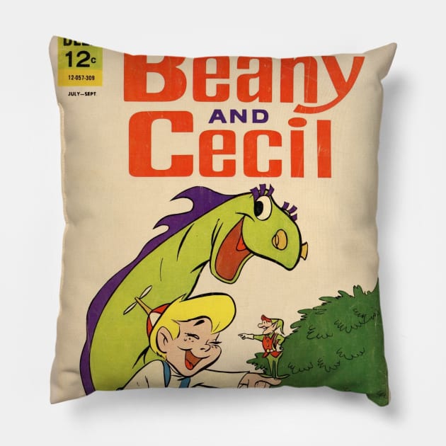 Beany and Cecil Comic Book Cover - Vintage Style - Authentic Pillow by offsetvinylfilm