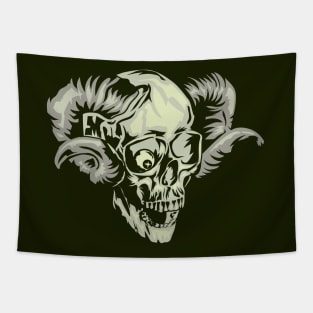 evil skull demon laughing (horned skull mask) Tapestry