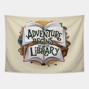 Adventure Begins at Your Library, Summer Reading Program 2024, Book Lovers Tapestry