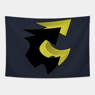 Black and yellow arrow sign illustration Tapestry