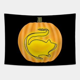 Pumpkin gerbil (Jack o lantern) Tapestry