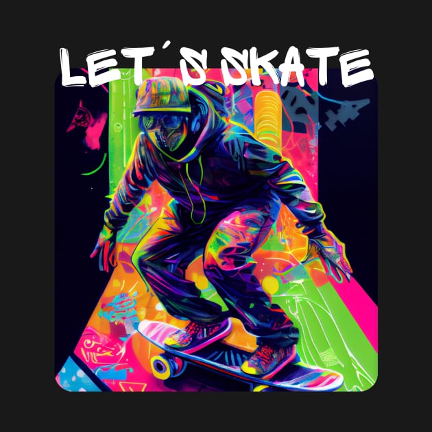 Lets Skate - Cool skater on the street - Graffiti Style 7 by PD-Store