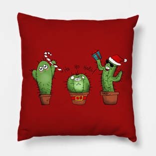 Cacti familly ready for christmas Pillow