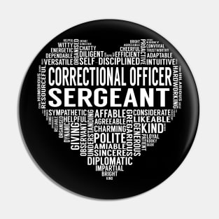 Correctional Officer Sergeant Heart Pin