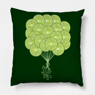 Green Lime Citrus Balloons Pillow