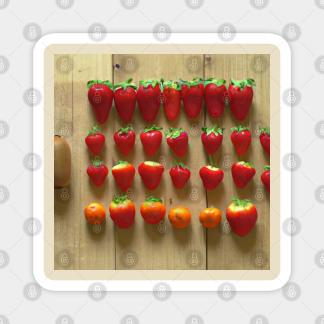 The size chart strawberry yummy Magnet by tearbytea