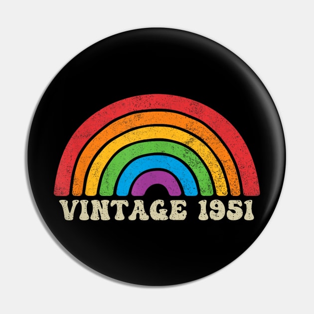 Vintage 1951 - Retro Rainbow Vintage-Style Pin by ermtahiyao	