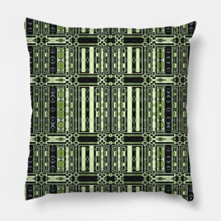 Green digital age, kaleidoscope pattern Pillow