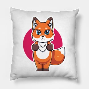 A cute fox cartoon illustration Pillow