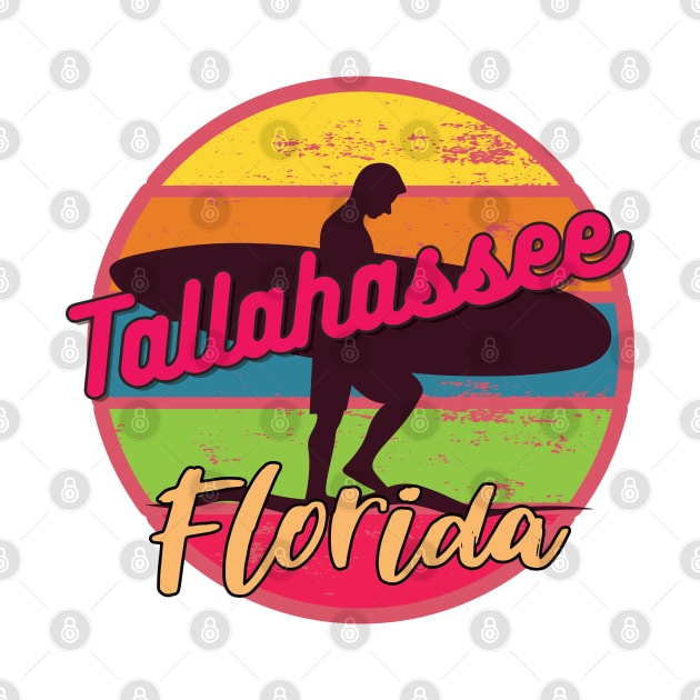 Tallahassee Florida Surfing Retro Sunset by AdrianaHolmesArt