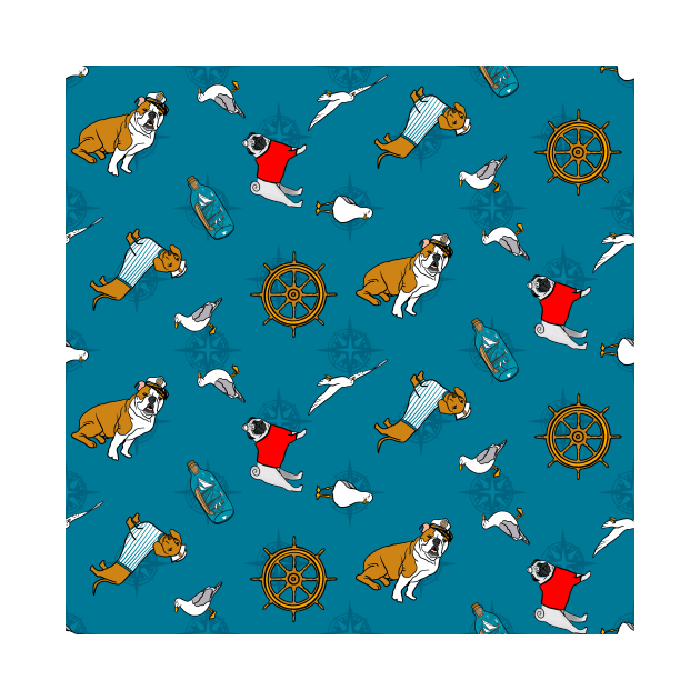 Salty Sea dogs pattern by Quick Brown Fox Canada 