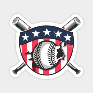 Baseball Player Badge American Flag Team Magnet