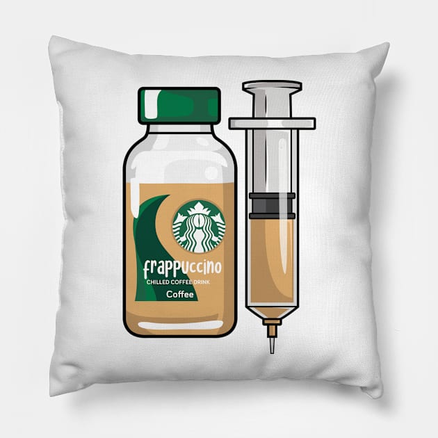 Chilled Coffee Drink Injection for medical and nursing students, nurses, doctors, and health workers who are coffee lovers Pillow by spacedowl