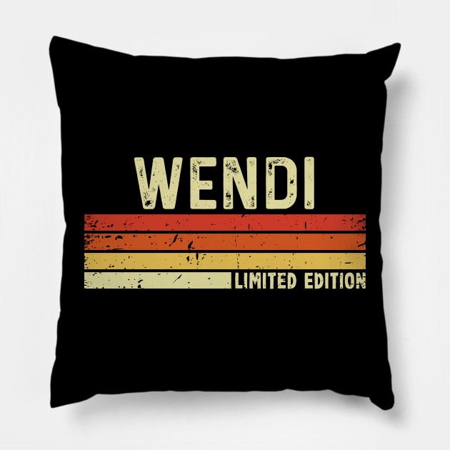 Wendi Name Vintage Retro Limited Edition Gift Pillow by CoolDesignsDz