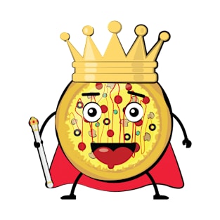 King Pizza  - Funny Character Illustration T-Shirt