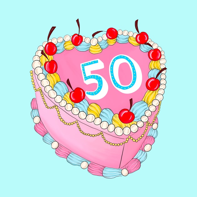 50th Birthday cake by Poppy and Mabel