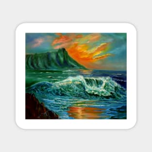 Diamond Head Seascape Magnet