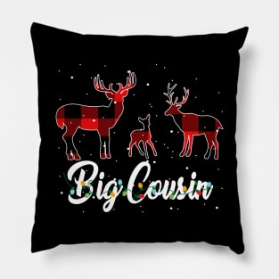 Big Cousin Reindeer Plaid Pajama Shirt Family Christmas Pillow