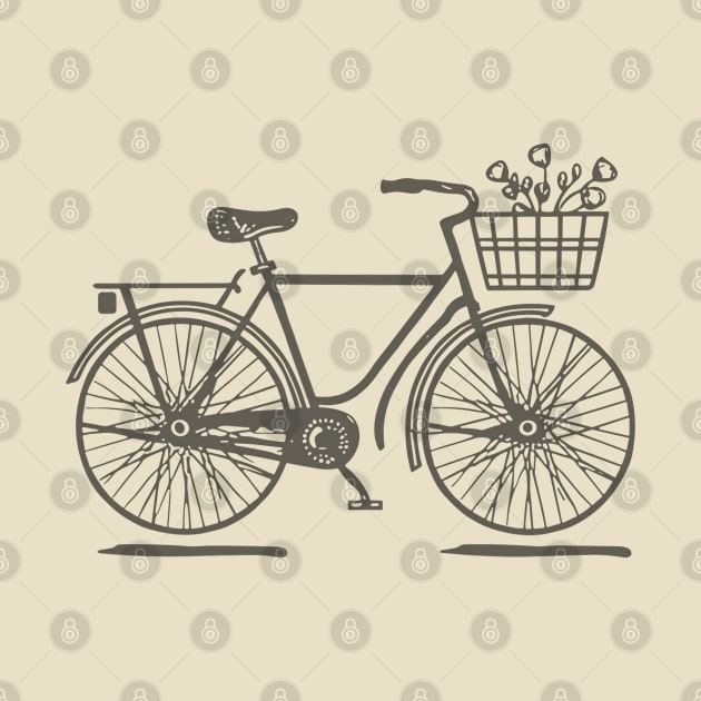 Line art of a classic bicycle by design/you/love