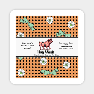 Some Pig Feedsack Panel - Orange and Mint Magnet