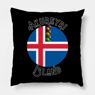 Akureyri Iceland Traffic Island Lovelight T-Shirt Pillow