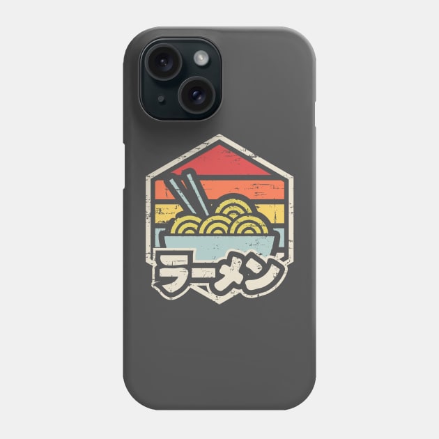 Retro Badge Ramen Phone Case by rojakdesigns